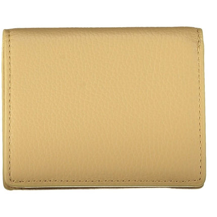 SEO. COCCINELLE Damen - Geldbörse Beige – Elegante Geldbörse aus Leder mit Münzfach - Beige Linkreich