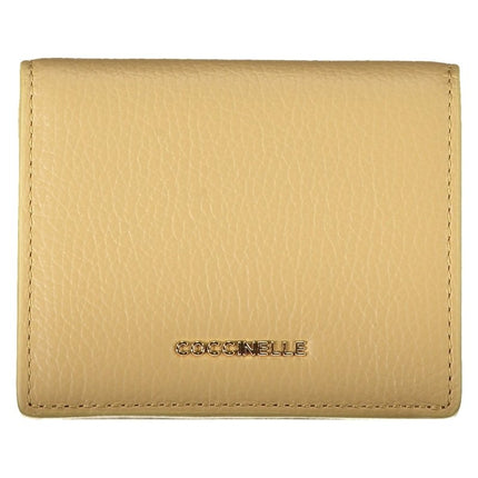 SEO. COCCINELLE Damen - Geldbörse Beige – Elegante Geldbörse aus Leder mit Münzfach - Beige Linkreich