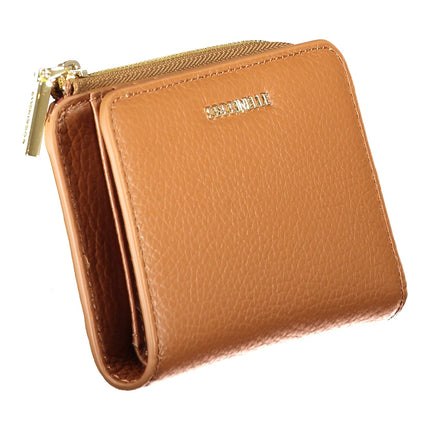 COCCINELLE Damen Geldbörse Braun – Italienische Leder-Geldbörse mit Münzfach