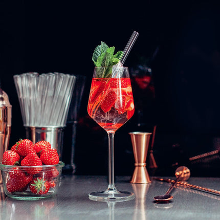 Cocktail Rezepte Glasstrohhalme mit gravierten Maßen für perfektes Mixen - 6er Set (Glastrinkhalme) kaufen bei Linkreich – Jetzt entdecken!