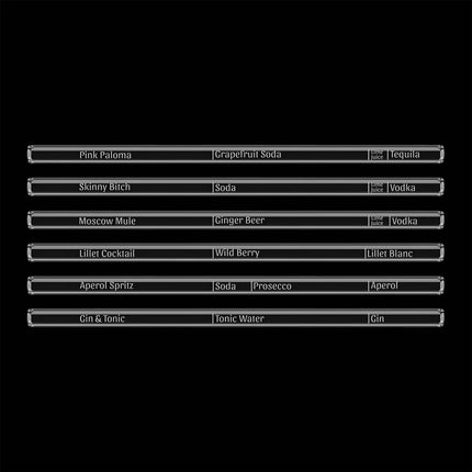 Cocktail Rezepte Glasstrohhalme mit gravierten Maßen für perfektes Mixen - 6er Set (Glastrinkhalme) kaufen bei Linkreich – Jetzt entdecken!