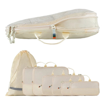 SEO. Compression Packing Cubes | 7pcs Set - Sand Beige Linkreich