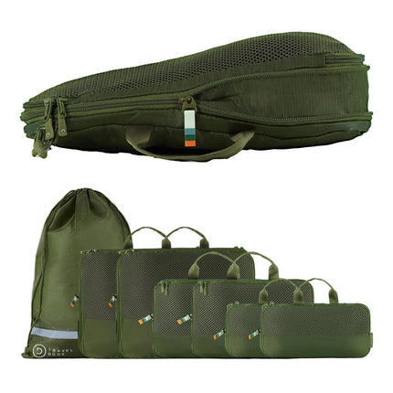 SEO. Compression Packing Cubes | 7pcs Set - Forest Green Linkreich