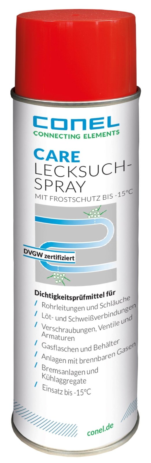 CONEL CARE Lecksuchspray – Dichtheitsprüfmittel mit Frostschutz bis −15 °C (DVGW - zertifiziert) (Prüf - und Wartungszubehör) kaufen bei Linkreich – Jetzt entdecken!