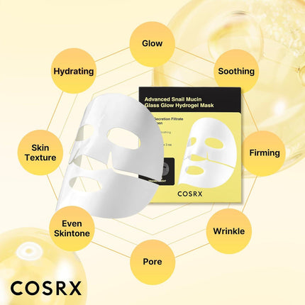 COSRX Advanced Snail Mucin Glass Glow Hydrogel Mask 3St. - Gesichtsmaske