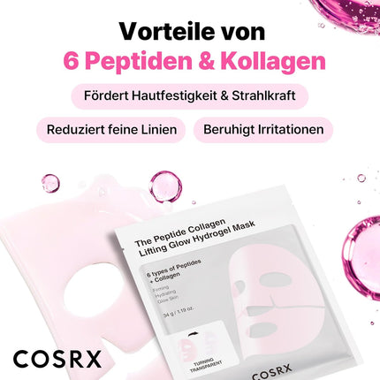 COSRX the Peptide Collagen Lifting Glow Hydrogel Mask 3 St.