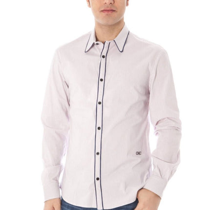 SEO. Costume National Herren Langarm-Hemd Rosa – Italienischer Kragen & Premium-Qualität - Rosa Linkreich