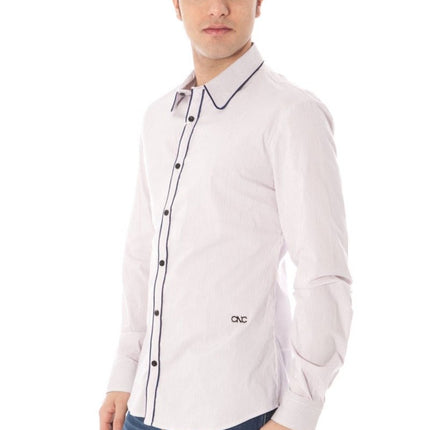 SEO. Costume National Herren Langarm-Hemd Rosa – Italienischer Kragen & Premium-Qualität - Hellblau Linkreich