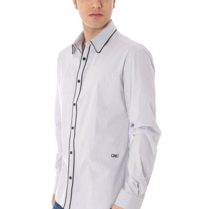SEO. Costume National Herren Langarm-Hemd Rosa – Italienischer Kragen & Premium-Qualität - Hellblau Linkreich