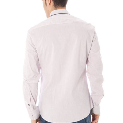 SEO. Costume National Herren Langarm-Hemd Rosa – Italienischer Kragen & Premium-Qualität - Hellblau Linkreich