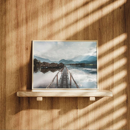 Kochelsee Boathouses Print – Bavarian Lake Landscape Photography