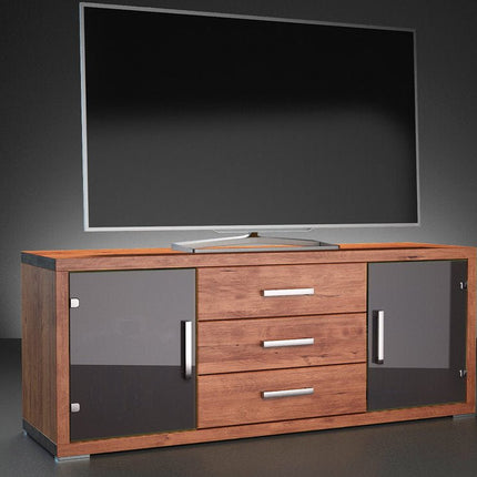 SEO. CREATO TV - Sideboard/Longboard Massivholz Kommode - Kastanie Linkreich