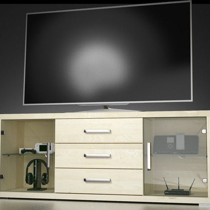 SEO. CREATO TV - Sideboard/Longboard Massivholz Kommode - Weiss Linkreich
