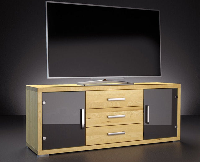 SEO. CREATO TV - Sideboard/Longboard Massivholz Kommode - Natur Linkreich