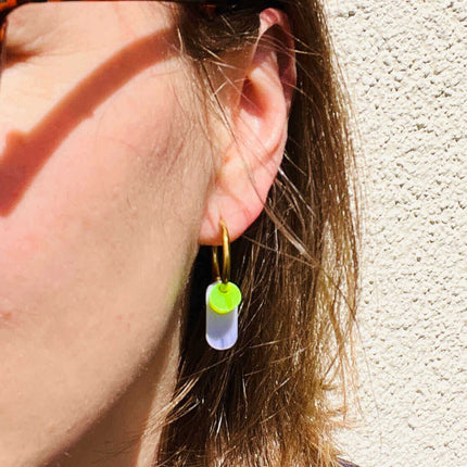 Dopamine Colors Creolen in grün/lila