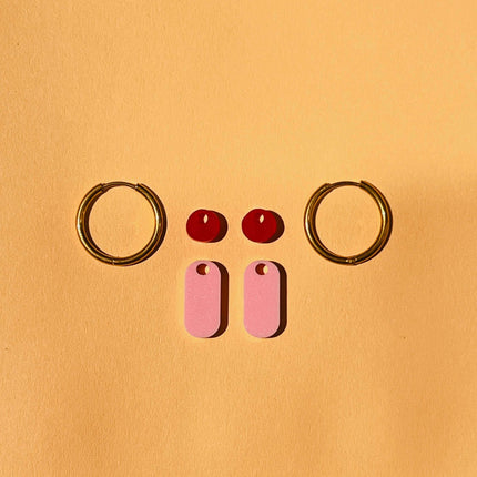 Dopamine Colors Creolen in flieder/neongrün