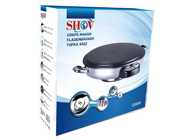 Crepe Maker – Elektrischer Fladenbäcker & Yufka - Maker | 2300W Edelstahl & Antihaftbeschichtung - Linkreich