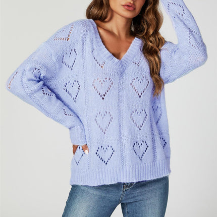 Heart Jumper Top In Blue