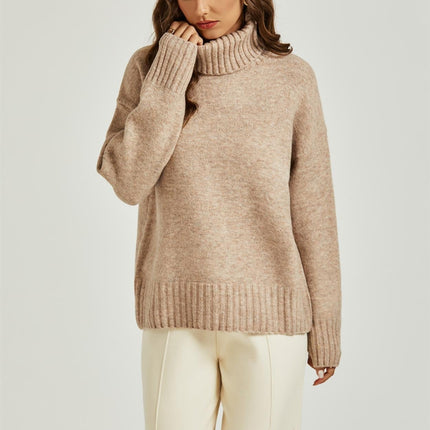 Jumper Top With High Neck In Cream