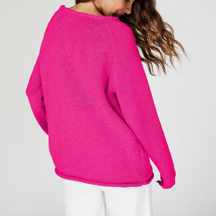 Comfy Jumper Top In Magenta