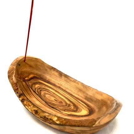 Olivenholz - Räucherstäbchenhalter - oval rustikal - 16 cm
