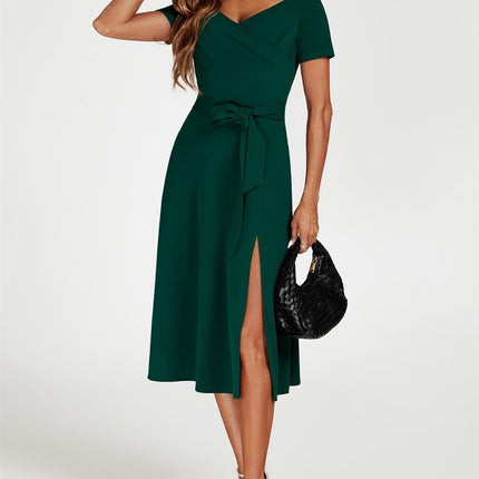 Bardot Midi Dress In Green