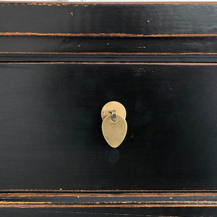 Vintage Asia Asiatisches Lowboard Kommode Bank Schwarz - Art. 35208-2