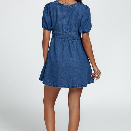 Denim Mini Dress In Blue
