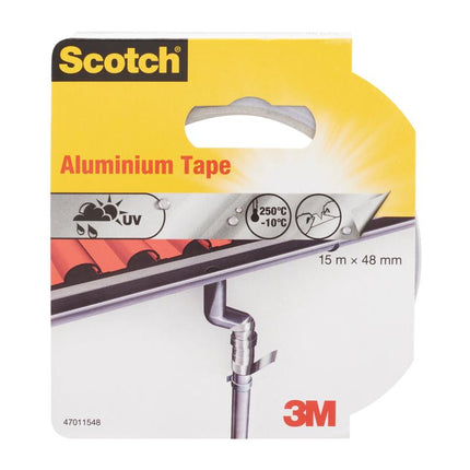 Scotch® Aluminium-Klebeband 47011548, 48 mm x 15 m, Silber, 1 Rolle Aluminium-Klebeband | Packung (1 Rolle)