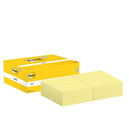 Post-it® Notes, Gelb, 76 mm x 127 mm, Promotion, 100 Blatt/Block, 16 Blöcke + 4 Gratis/Packung, 100% PEFC, SGSCH-PEFC-COC-110078 | Packung (1 Stück)