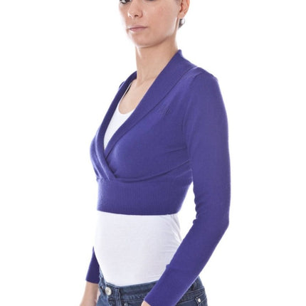 SEO. DATCH Shrug Damen – Langes Strickjacken - Oberteil in Lila für Herbst/Winter - Rot Linkreich