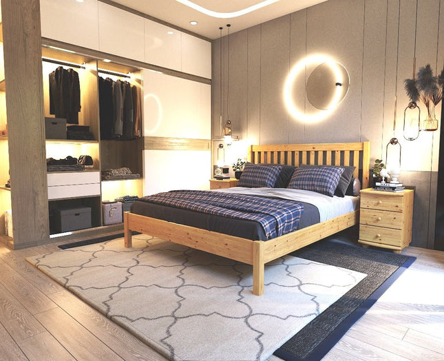 SEO. David Kieferbett | Massivholz | Naturholz | 100% Bio - Bett - 90 x 200 cm Linkreich