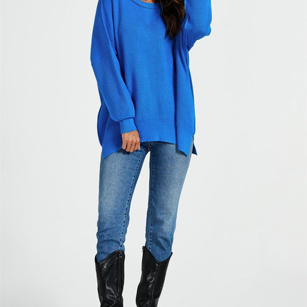 Oversized Jumper Top In Blue