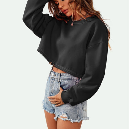 Perfectly Oversized Cropped Sweatshirt In Black