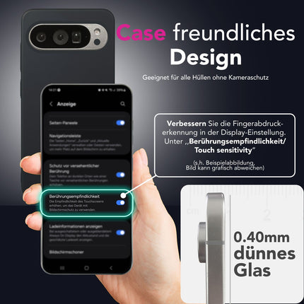 NALIA ArmorGlassX für Google Pixel 9 Pro XL Glas, Set 2x Schutzglas [9H], Kristallklares Hartglas mit schwarzem Rahmen, Reaktionsschnell, Anti-Kratz, Einfache Montage, Blasenfrei