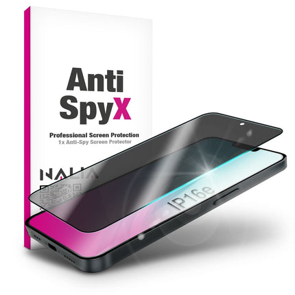 NALIA AntiSpyX für iPhone 16e Glas, Privacy Schutzglas [9H], Blickschutz nur frontal sichtbar, Gehärtetes Hartglas, Touchpräzise, Kratzfest, Blasenfrei, Anti-Fingerprint Glasfolie