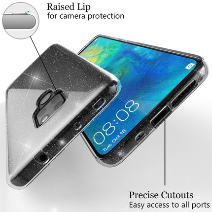 NALIA Glitter Hülle kompatibel mit Huawei Mate20, Glitzer Silikon Case Cover