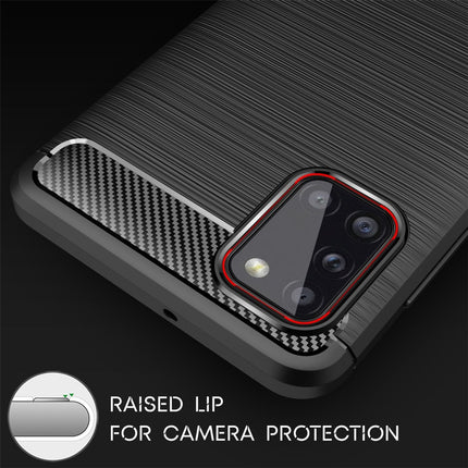 NALIA Design Handy Hülle für Samsung Galaxy A31, Carbon Look Cover Case Bumper