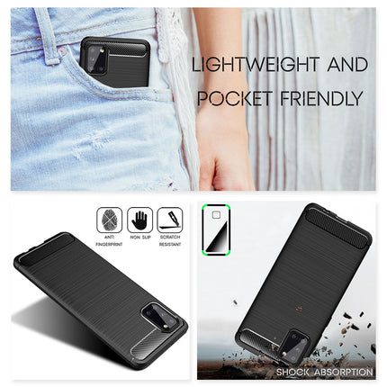 NALIA Design Handy Hülle für Samsung Galaxy A31, Carbon Look Cover Case Bumper