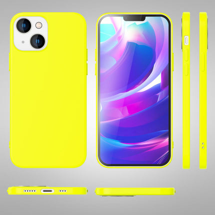 Hülle für iPhone 14 - Bunte Neon Silikon Handyhülle Samtig Weich Rutschfest Case