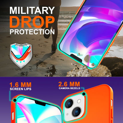 Hülle für iPhone 14 - Bunte Neon Silikon Handyhülle Samtig Weich Rutschfest Case