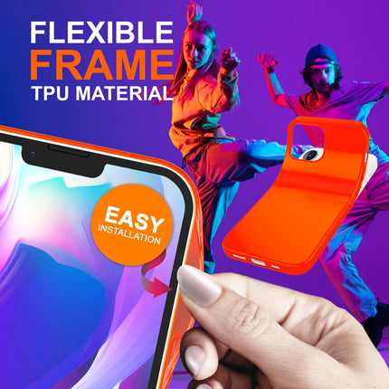 Hülle für iPhone 14 - Bunte Neon Silikon Handyhülle Samtig Weich Rutschfest Case