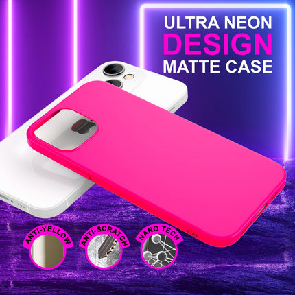 Hülle für iPhone 14 - Bunte Neon Silikon Handyhülle Samtig Weich Rutschfest Case