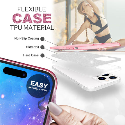 Hülle für iPhone 14 Pro Max - Glitzer Silikon Handyhülle Diamant Glitter Case