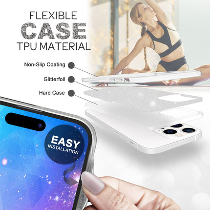 Hülle für iPhone 14 Pro Max - Glitzer Silikon Handyhülle Diamant Glitter Case