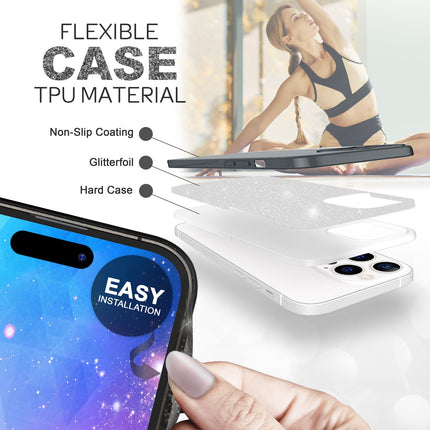 Hülle für iPhone 14 Pro Max - Glitzer Silikon Handyhülle Diamant Glitter Case