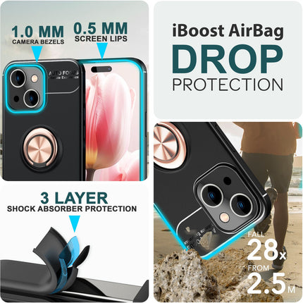 Hülle mit Ring für iPhone 15 Silikon Handyhülle Matt Case Schutz Cover Ringhülle