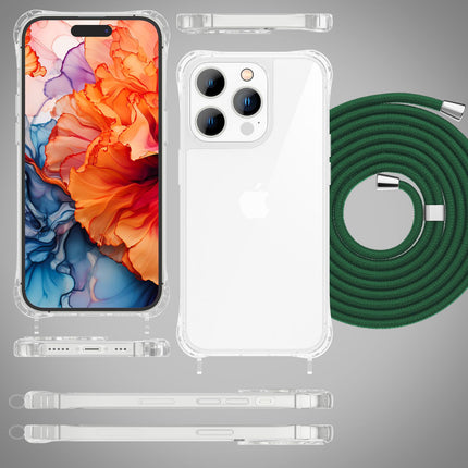 Hülle mit Band für iPhone 15 Pro Handyhülle Umhänge Case Handy Kette Kordel Seil