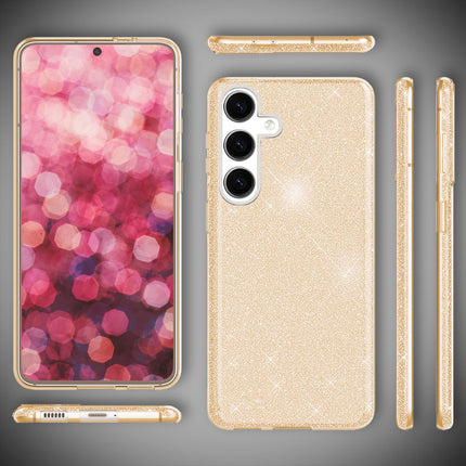 NALIA Hybrid Glitzerhülle für Samsung Galaxy S24 Plus Hülle, Glänzende Glitzer Schutzhülle mit verstärktem Silikon