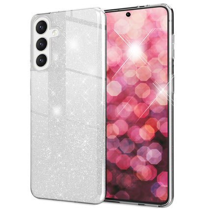 NALIA Hybrid Glitzerhülle für Samsung Galaxy S24 Plus Hülle, Glänzende Glitzer Schutzhülle mit verstärktem Silikon